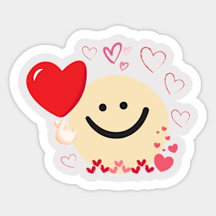 Love from cute smiley face cartoon. Sticker